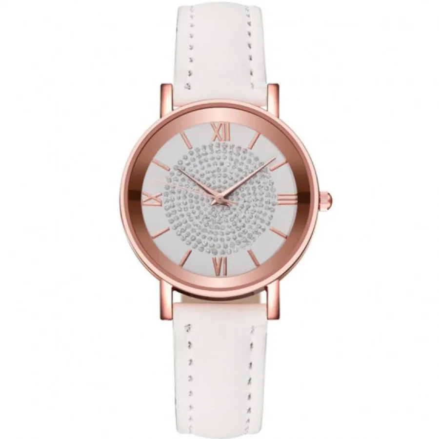 Montre Femme-Petite montre blanche femme pas chère chiffres romains