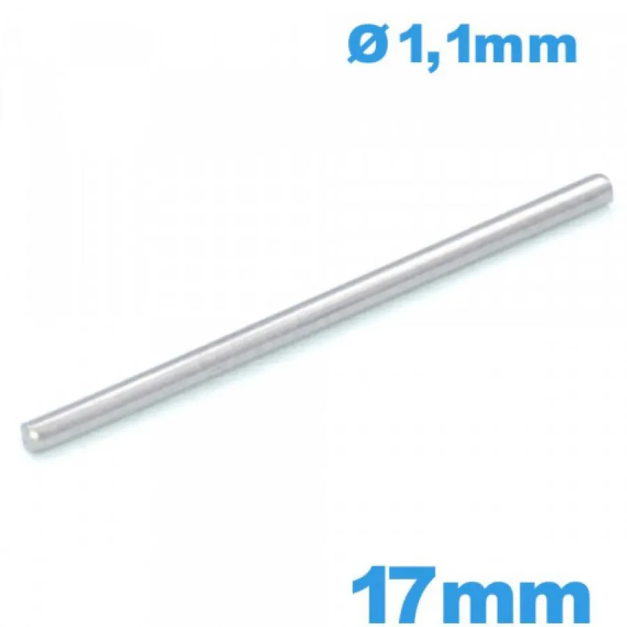 Goupille-Tige droite argentée 17mm  montre acier