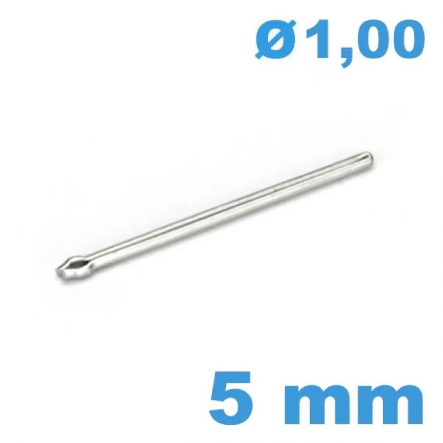 Goupille-Tige fendue bracelet métal de montre diamètre 1 mm Longueur : 5mm