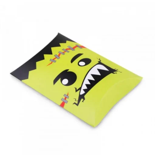 Berlingot-étui vert pour halloween avec motifs halloween ( frankenstein )  carton