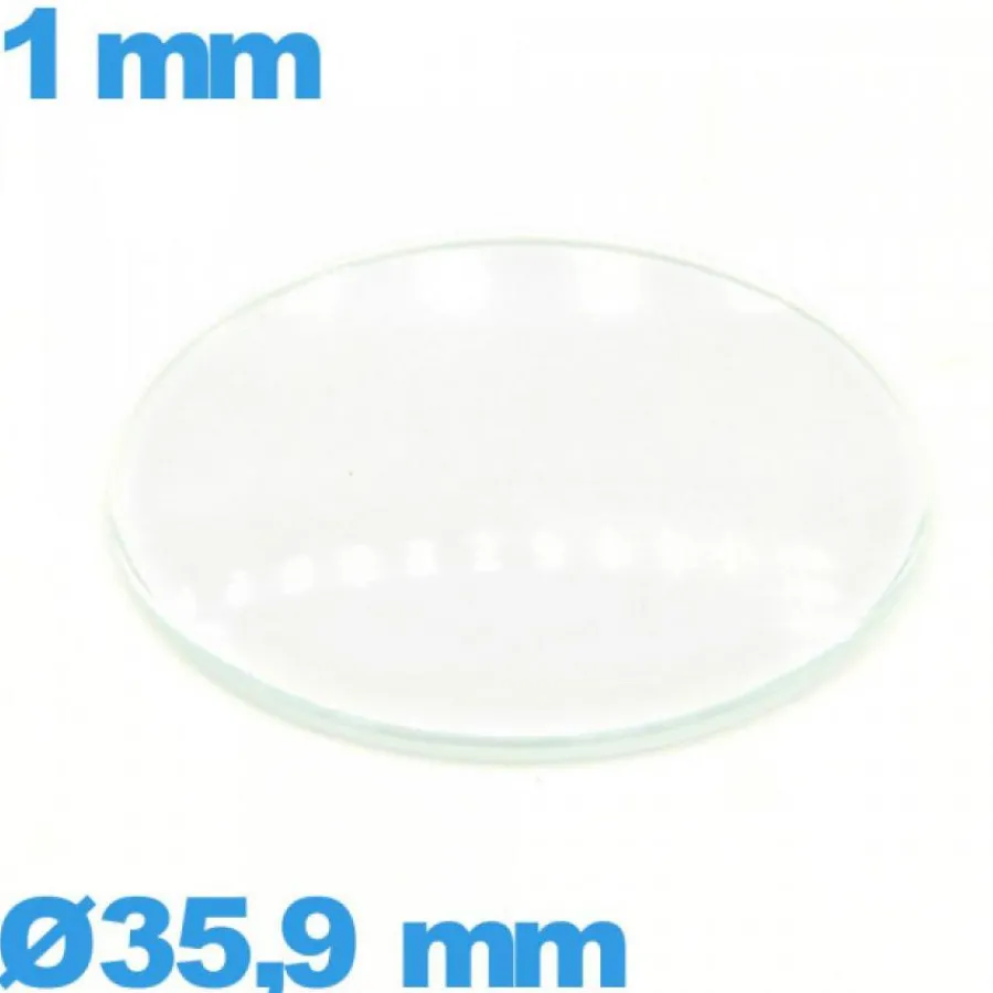 Verre Bombé-Verre 35,9 mm bombé pour montre en verre minéral circulaire