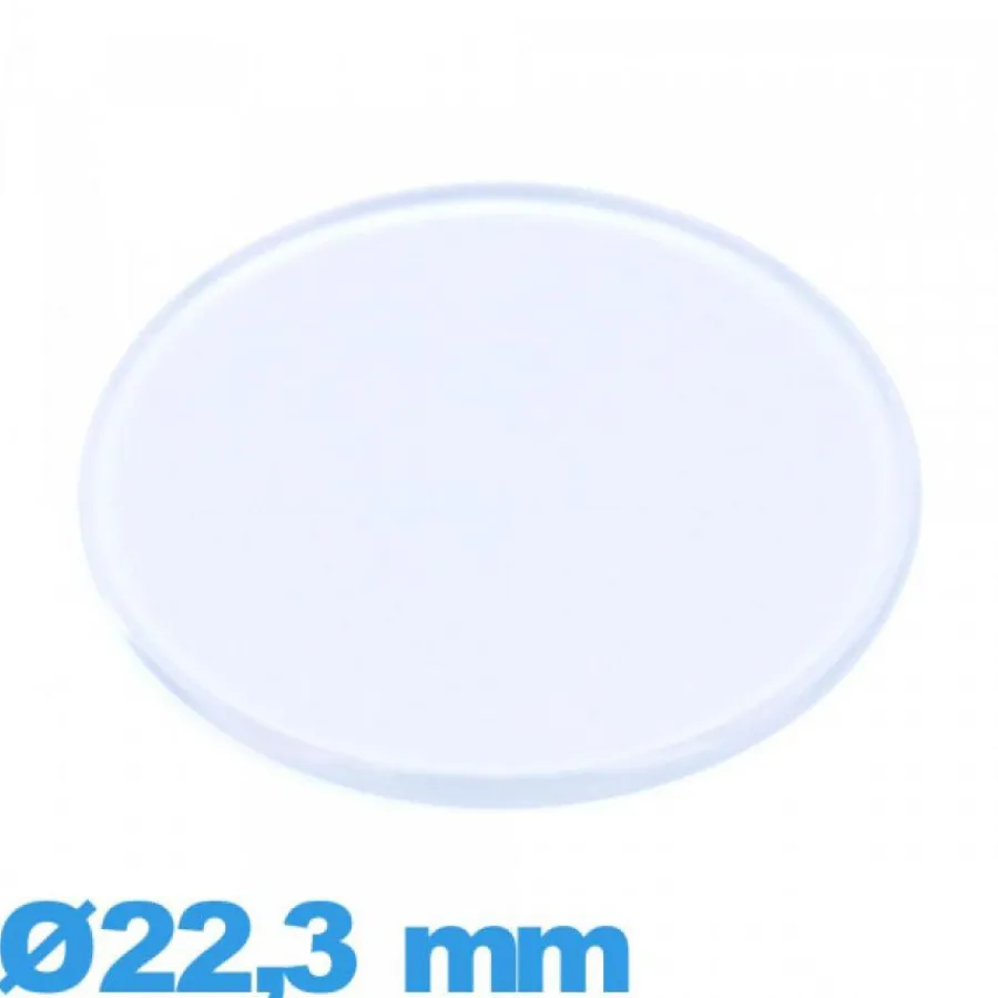 Verre Acrylique-Verre 22,3 mm plat et fin montre acrylique Circulaire