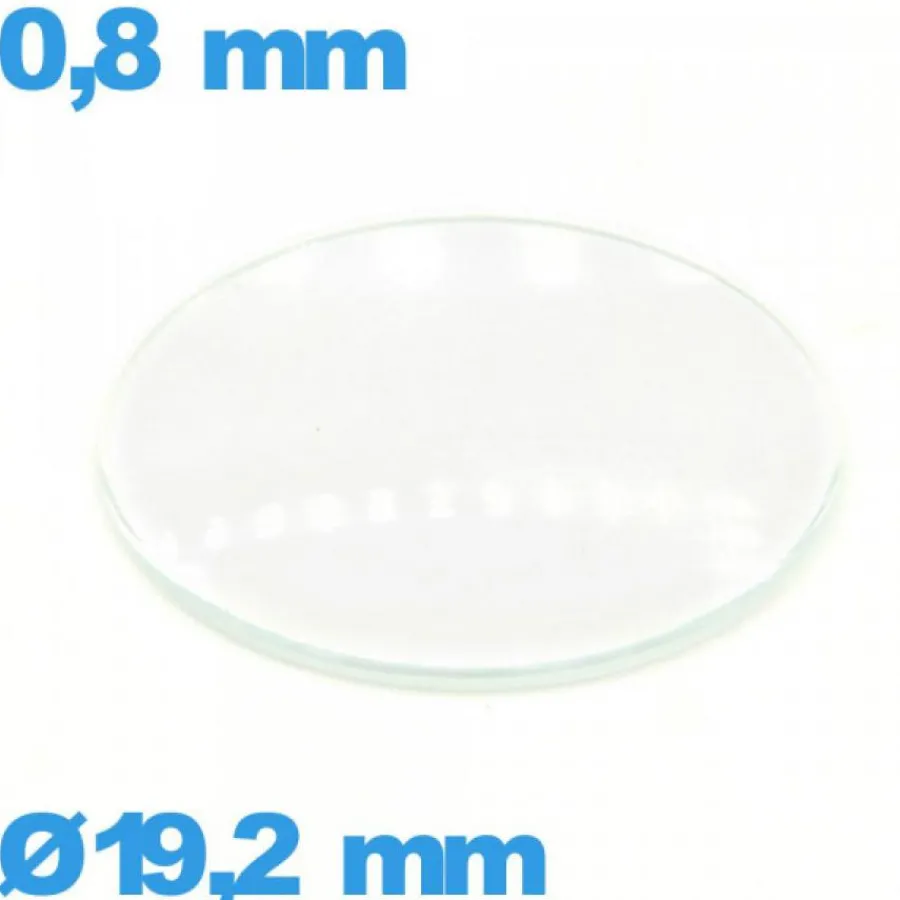 Verre Bombé-Verre circulaire 19,2 mm en verre minéral bombé de montre