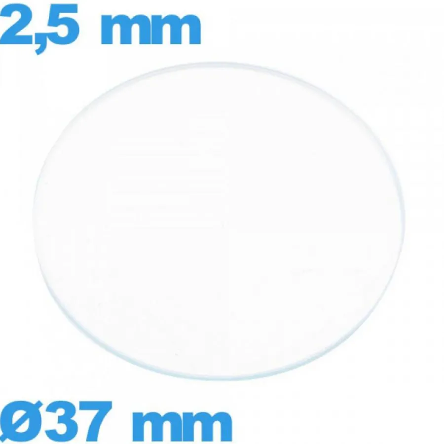 Verre Plat|Verre Minéral-Verre pour montre en verre minéral circulaire 37 mm plat
