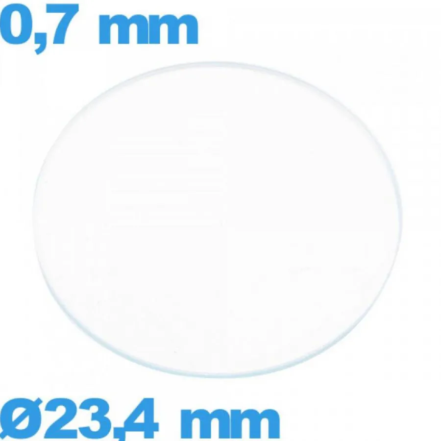Verre Plat|Verre Minéral-Verre pour Montre Plat Minéral 23,4 mm Circulaire