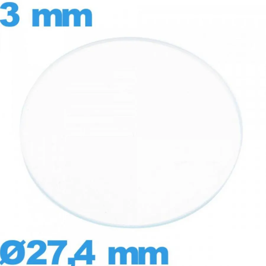 Verre Plat|Verre Minéral-Verre pour montre verre minéral circulaire 27,4 mm plat