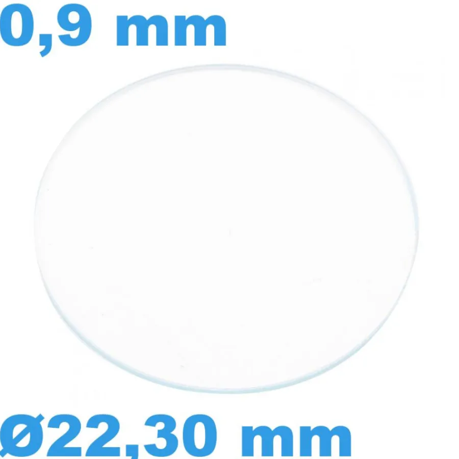 Verre Saphir-Verre Sternkreuz Circulaire Saphir 22,30 mm de montre Plat épaisseur 0,9 mm inrayable