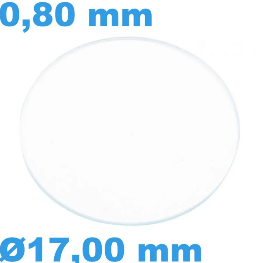 Verre Saphir-Verre Sternkreuz Circulaire Saphir 17,00 mm pour montre Plat épaisseur 0,80 mm résistant aux rayures