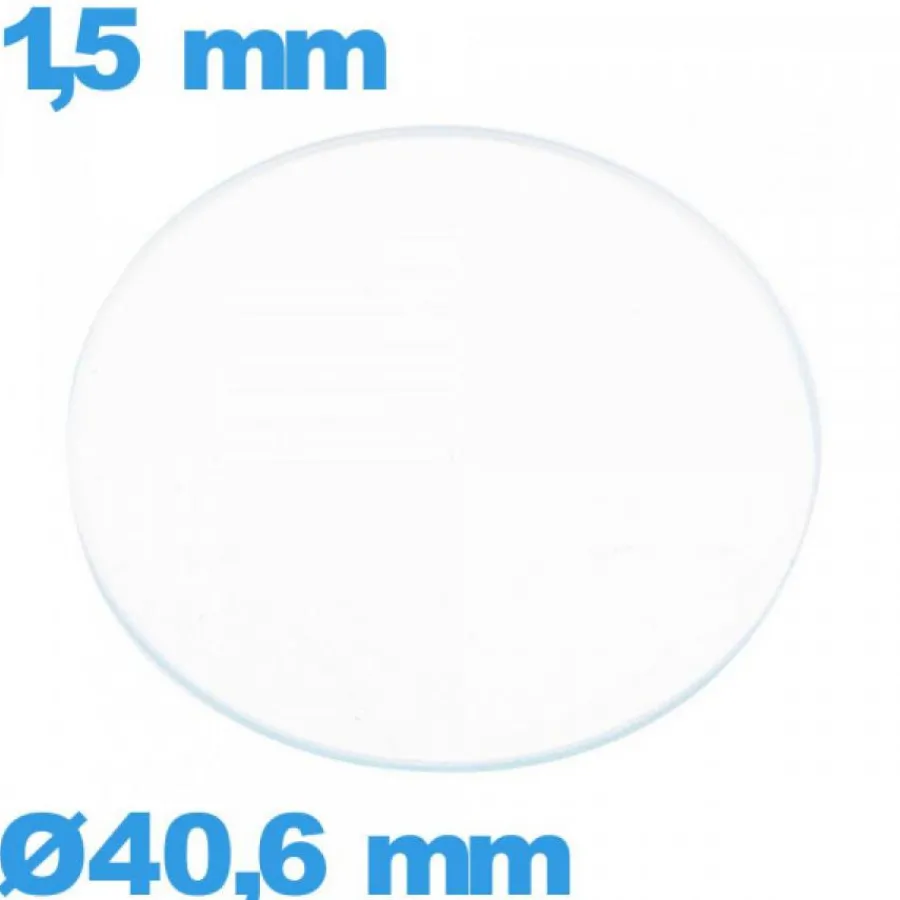 Verre Plat|Verre Minéral-Verre verre minéral circulaire 40,6 mm montre
